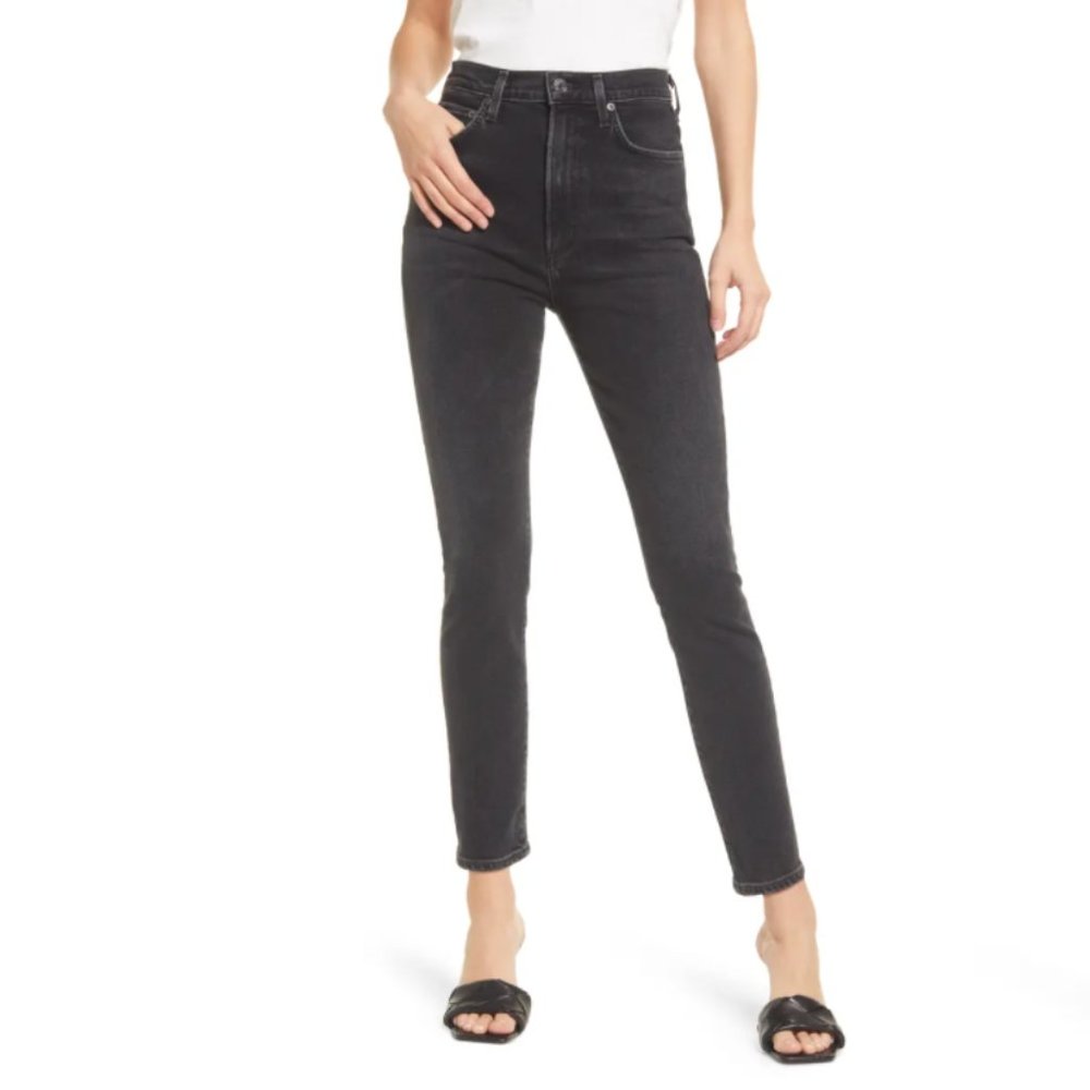 Pinch Waist Super High Waist Organic Cotton Skinny Jeans